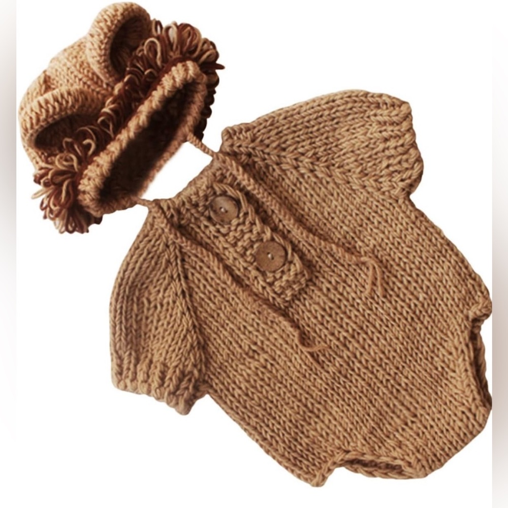 M&G House Newborn Photography Props Lion Costume Baby Photo Shoot Accessories